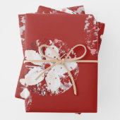 Feuille De Papier Cadeau Poésie cerise en fleurs rouge blanc élégant sakura (En situation)