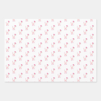 Feuille De Papier Cadeau Poiche rose caricature Posh Paws