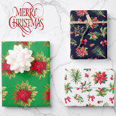 Feuille De Papier Cadeau Poinsettia 3 Coordination Noël