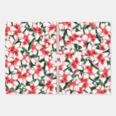 Feuille De Papier Cadeau Poinsettia Santa Claus Star de Bethléem Noël (Devant)
