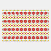 Feuille De Papier Cadeau Poinsettias Pack vacances (Devant 2)