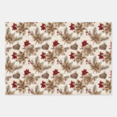 Feuille De Papier Cadeau Poinsettias rouges (Devant 2)