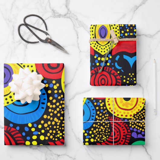 Feuille De Papier Cadeau Point Abstrait art 4 (Recto)