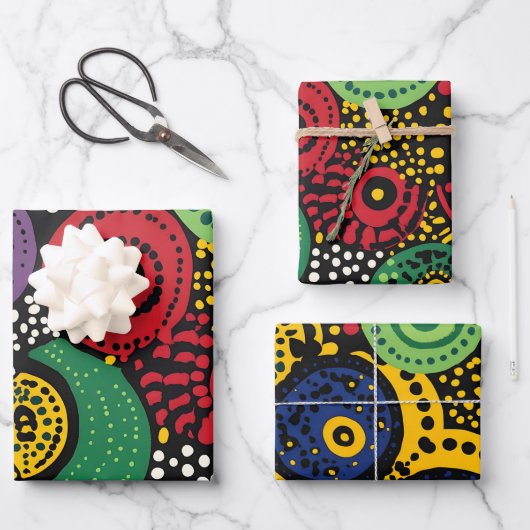 Feuille De Papier Cadeau Point Abstrait art 8 (Recto)