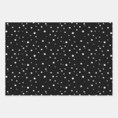 Feuille De Papier Cadeau Point De Neige Noir Et Blanc (Devant)