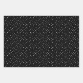 Feuille De Papier Cadeau Point De Neige Noir Et Blanc (Devant 3)