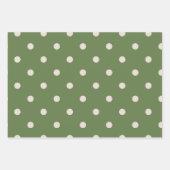Feuille De Papier Cadeau Point de polka vert et blanc (Devant)