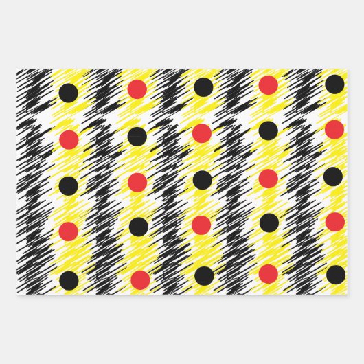 Feuille De Papier Cadeau Point Polka Abstrait Scribble (Devant 3)