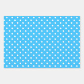 Feuille De Papier Cadeau Point Polka bleu (Devant 3)