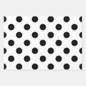 Feuille De Papier Cadeau Point Polka noir et blanc (Devant 3)