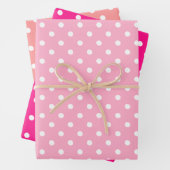 Feuille De Papier Cadeau Point Polka rose (En situation)