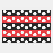 Feuille De Papier Cadeau Point Polka rouge et noir (Devant 2)