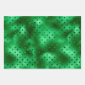 Feuille De Papier Cadeau Point Polka vert (Devant)
