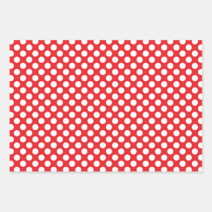 Feuille De Papier Cadeau Pointe blanc et rouge