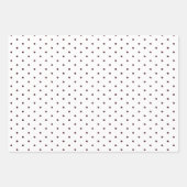 Feuille De Papier Cadeau Pointe Polka Bourgogne brûlée et rayée et solide (Devant 2)
