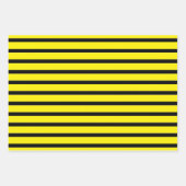 Feuille De Papier Cadeau Pointe Polka Jaune Noir (Devant 3)