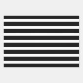 Feuille De Papier Cadeau Pointe Polka noir et blanc (Devant 3)