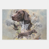 Feuille De Papier Cadeau Pointeurs allemands à poils courts (Devant)