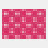 Feuille De Papier Cadeau Pointillisme Classique Blanc - Framboise (Devant 3)