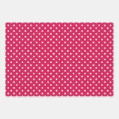 Feuille De Papier Cadeau Pointillisme Classique Blanc - Framboise (Devant 2)
