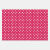 Feuille De Papier Cadeau Pointillisme Classique Blanc - Framboise (Devant)