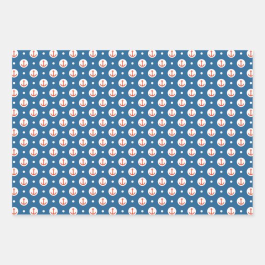 Feuille De Papier Cadeau Points Ancres (Devant)