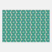 Feuille De Papier Cadeau Points atomiques modernes du milieu du siècle Turq (Devant 2)