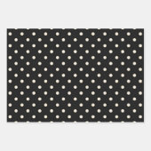 Feuille De Papier Cadeau Points blancs antiques sur noir (Devant 2)