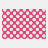 Feuille De Papier Cadeau Points blancs rose chaud (Devant 2)