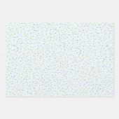 Feuille De Papier Cadeau Points bleu et or (Devant 3)