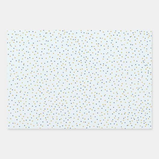 Feuille De Papier Cadeau Points bleu et or (Devant 2)