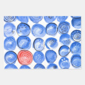 Feuille De Papier Cadeau Points bleus Abstraits (Devant 2)
