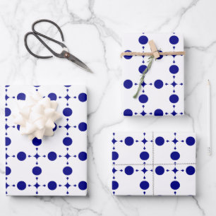 Feuille De Papier Cadeau Points bleus de marine, Motif à pois, Pois