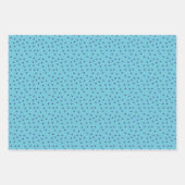 Feuille De Papier Cadeau Points Bleus Et Turquoises Motifs (Devant 2)