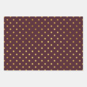 Feuille De Papier Cadeau Points Bourgogne Glitzy Gold Glam (Devant 3)