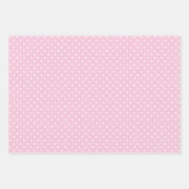 Feuille De Papier Cadeau Points classiques Blanc - Rose clair (Devant 2)
