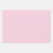 Feuille De Papier Cadeau Points classiques blancs et rose clair (Devant 2)