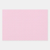Feuille De Papier Cadeau Points classiques blancs et rose clair (Devant)