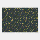 Feuille De Papier Cadeau Points Crimson bio sur Vert foncé (Devant 3)