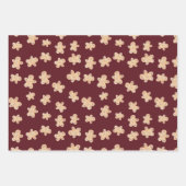 Feuille De Papier Cadeau Points Crimson bio sur Vert foncé (Devant 2)