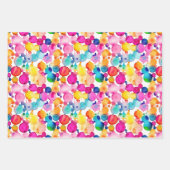 Feuille De Papier Cadeau Points d'aquarelle arc-en-ciel (Devant)