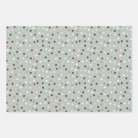 Feuille De Papier Cadeau Points de Noël (Devant)