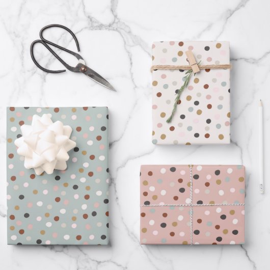 Feuille De Papier Cadeau Points de Noël (Recto)