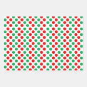 Feuille De Papier Cadeau Points De Noël Rouge Blanc Et Vert (Devant 2)