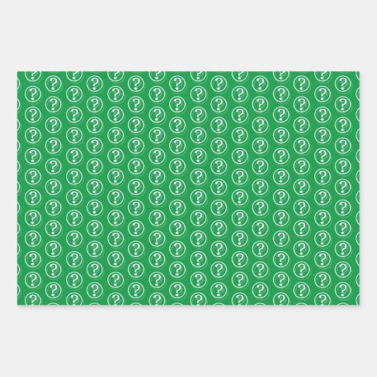 Feuille De Papier Cadeau Points d'interrogation blancs Motif 3D (Devant 3)