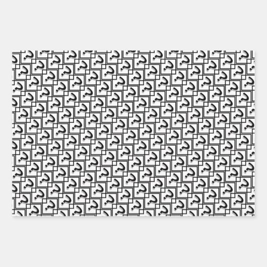 Feuille De Papier Cadeau Points D'Interrogation Pour En Faire Un Curieux (Devant)