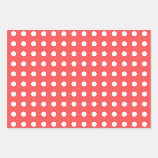 Feuille De Papier Cadeau Points En vichy blanc rouge framboise (Devant 3)