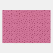 Feuille De Papier Cadeau Points Et Bandes Roses (Devant)