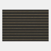 Feuille De Papier Cadeau Points et lignes brillants d'or (Devant 2)