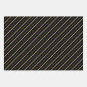 Feuille De Papier Cadeau Points et lignes brillants d'or (Devant)